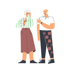 Senior people lifestyle, portrait elderly couple, modern pensioner leisure. Old lady and gentlemen having fun. Senior citizen flat vector cartoon illustration