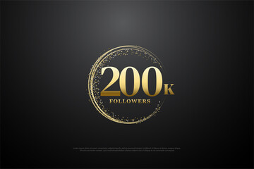 200k followers with illustrated numbers.