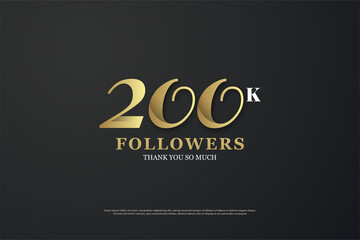 Obraz na płótnie Canvas 200k followers with illustrated numbers.