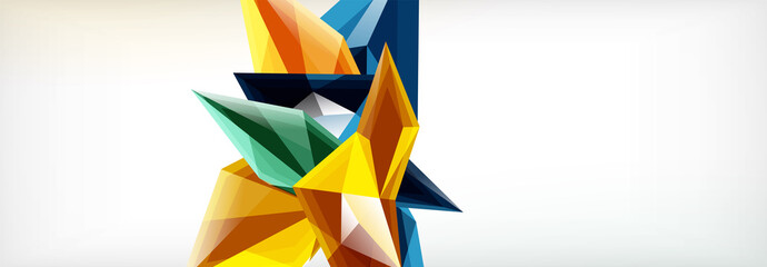 Vector 3d triangles and pyramids abstract background for business or technology presentations, internet posters or web brochure covers