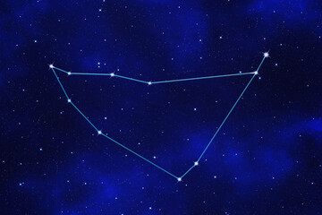 Starfield background of zodiacal symbol 