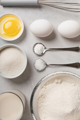 Ingredients for making pancakes for Shrovetide