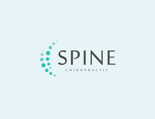 Back health clinic, spine logo concept, abstract dots minimalist logo design, vector illustration