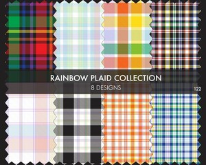 Rainbow Plaid Seamless Pattern Collection