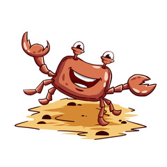 Happy Crab Illustration