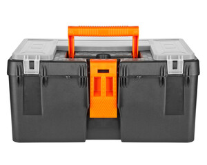 a plastic toolbox isolated on white background
