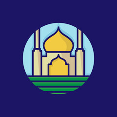 mosque vector illustration. mosque Islamic symbol for Ramadan Kareem sign. mosque modern building. vector flat style