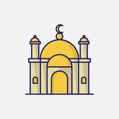 mosque vector illustration. mosque Islamic symbol for Ramadan Kareem sign. mosque modern building. vector flat style