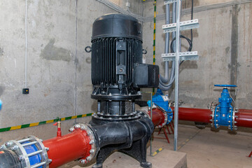 Pumps for transferring water from fire tanks to a fire extinguishing system in production.