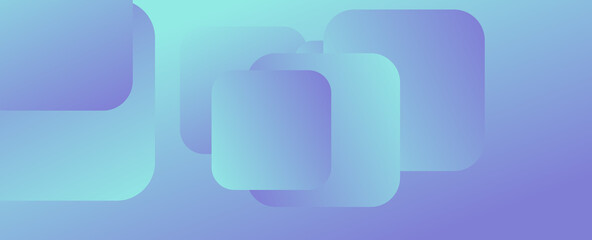 Fototapeta premium Square shapes composition geometric abstract background. 3D shadow effects and fluid gradients. Modern overlapping forms