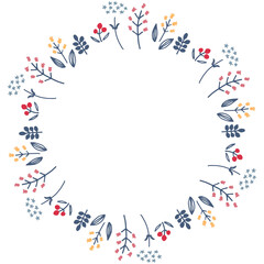 お花シンプル線画フレーム