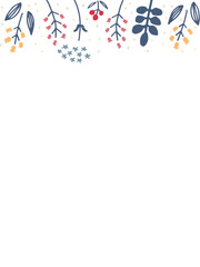 お花シンプル線画フレーム