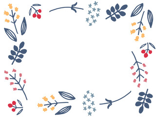 Obraz premium お花シンプル線画フレーム