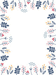 お花シンプル線画フレーム