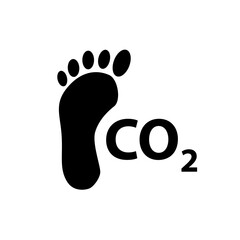 CO2 foot symbol ecological footprint icon