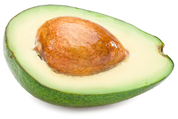 fresh sliced avocado isolated on white background. full depth of field. clipping path