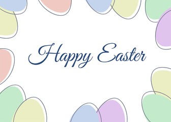 Happy Easter greeting card with colorful eggs