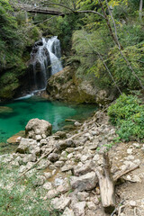 Vintgar Gorge in the Julian Alps (Slovenia, Europe)