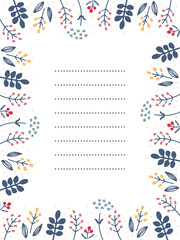 お花シンプル線画お手紙フレーム