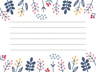 お花シンプル線画お手紙フレーム