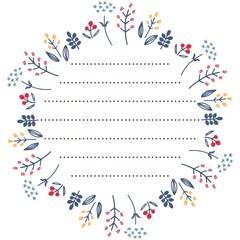 お花シンプル線画お手紙フレーム