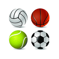 Obraz premium Sports balls on white background in vector EPS10