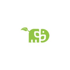 green leaf elephant logo design inspiration