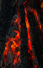 background from a fire, conflagrant firewoods and coals