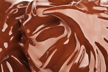 Melted chocolate with ripples and waves