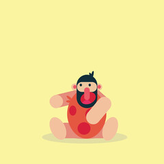Vector Graphics of ancient man cute characters