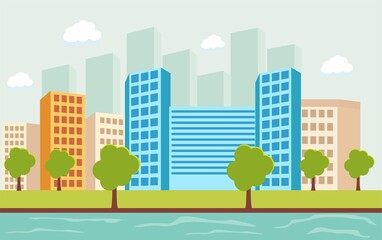 green city skyline with buildings