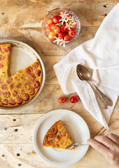  Cherry clafoutis - traditional French sweet fruit dessert.