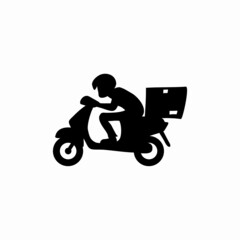 Fototapeta na wymiar Delivery and Courier Motorbike Logo. Icon and Symbol Vector Template. 