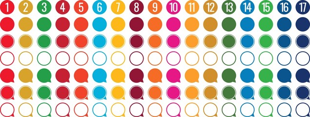 SDGsカラーの円形タグセット