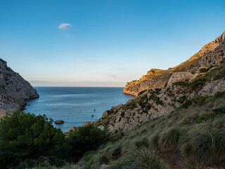 Fototapeta premium Sunset at Cala Figuera, formentor, majorca,balearics, spain