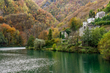 The ancient once abandoned village of Isola Santa, in the autumn season, Lucca, Tuscany, Italy