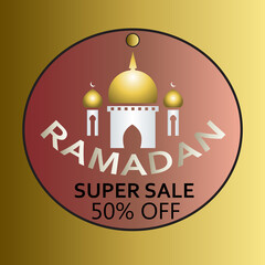 50 % RAMADAN KAREEM SUPER SALE TEMPLATE DESIGN VECTOR ILLUSTRATION