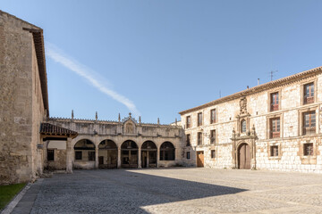 Fototapeta na wymiar Monastery of Santa María la Real de las Huelgas, known as Monasterio de las Huelgas. Cistercian Abbey in Burgos, Castile and Leon, Spain