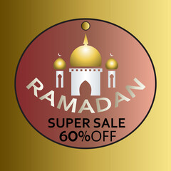 60 % RAMADAN KAREEM SUPER SALE TEMPLATE DESIGN VECTOR ILLUSTRATION