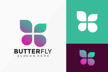 Vector Beauty Butterfly logo Design. Abstract emblem, designs concept, logos, logotype element for template.
