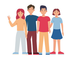 Fototapeta premium Group Of People Illustration Set Isolated, Vector Illustration