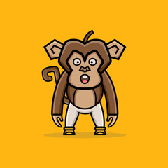 little cute monkey illustration cartoon