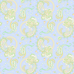Floral Paisley Ornamental seamless vector pattern.