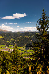 Mountain with blue sky in the summer europa austria stubai with clows