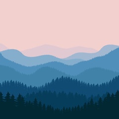 Forest landscape background vector design illustration
