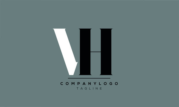 Abstract Letter Initial VH or HV V H Vector Logo Design Template
