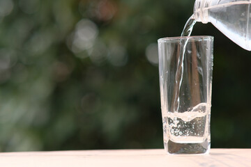 water pouring into glass