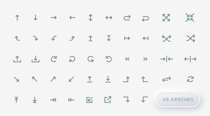 Set arrows icons. Collection different arrows icons. Flat design. Vector illustration	
