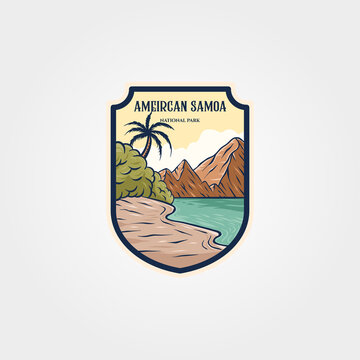 American Samoa National Park Logo Sticker Patch Vector Symbol Travel Illustration Design