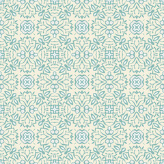 Trendy bright color abstract seamless pattern in beige blue for decoration, paper, tiles, textiles, carpet, pillows. Home decor, interior design.